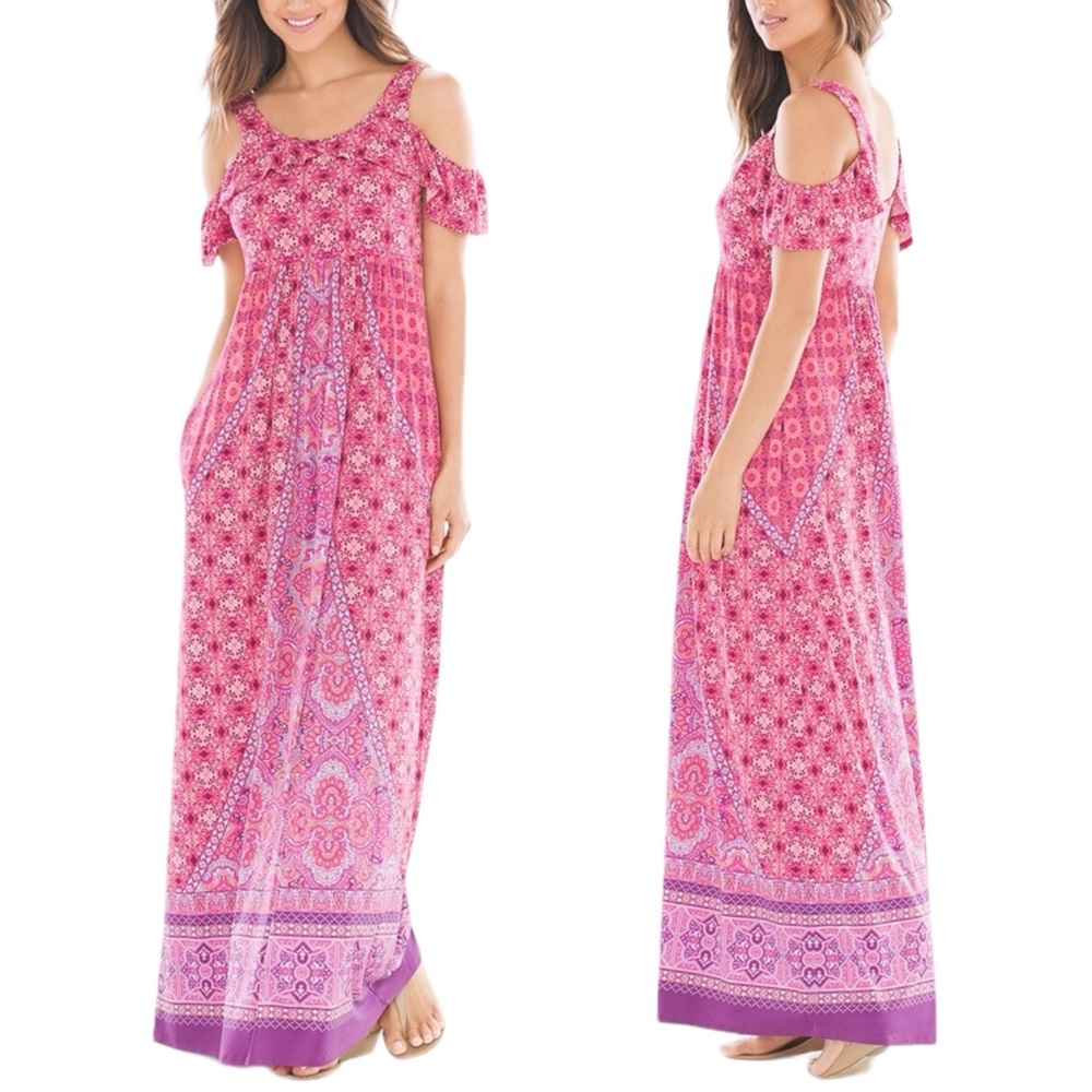 SOMA Cold Shoulder Maxi Dress in Bliss Knit. Size XS